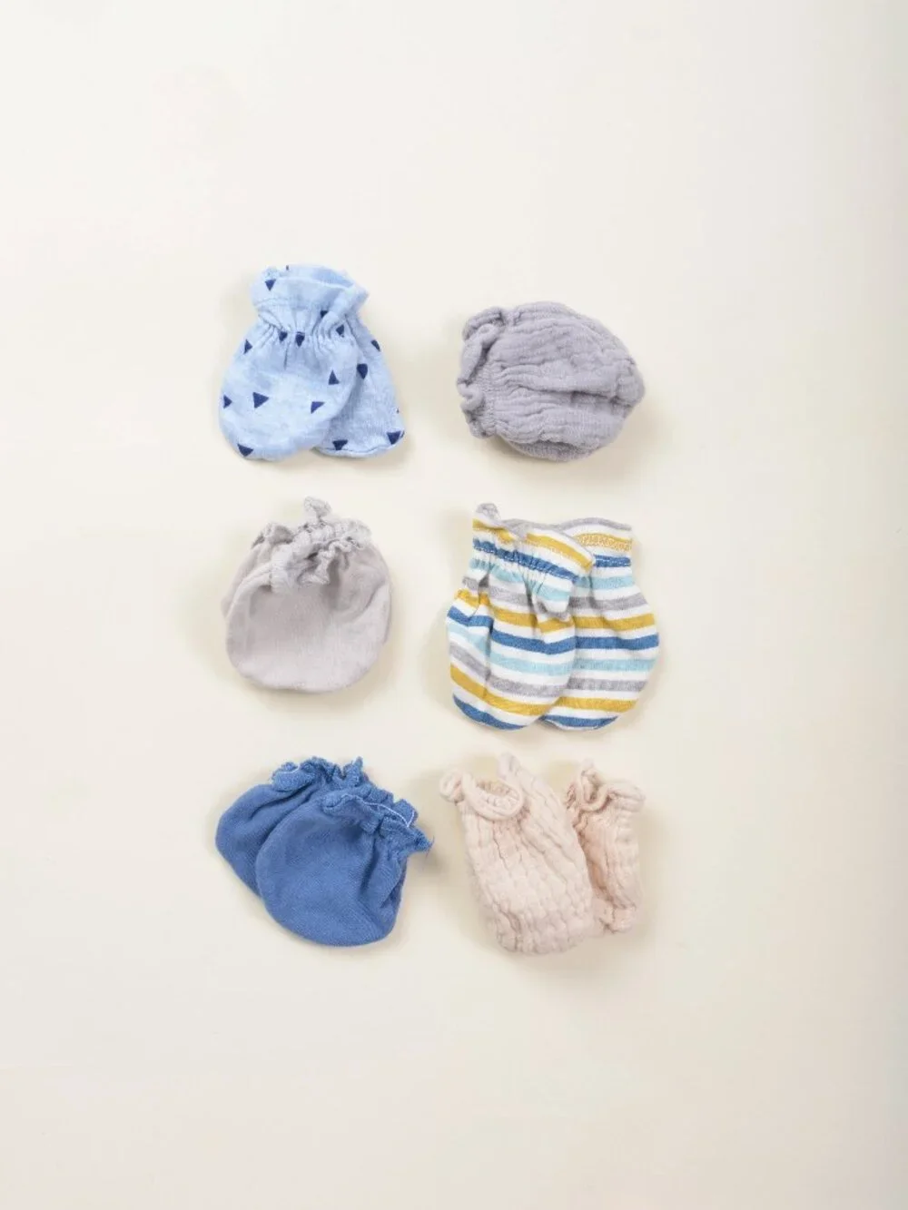 Baby Cotton Knit Gauze Mittens Bundle 6 pairs